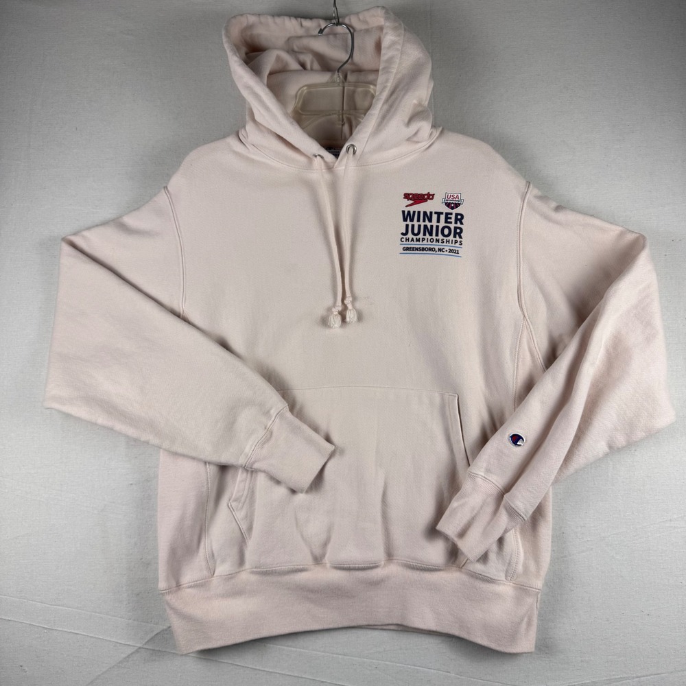 Champion Reverse Weave Hoodie Pink USA Swimming Winter Junior Championships M